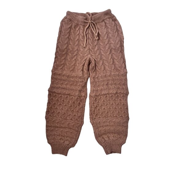 NWT Free People Cable Knit Ramsey Joggers Cozy Caramel Size XS - Picture 2 of 10